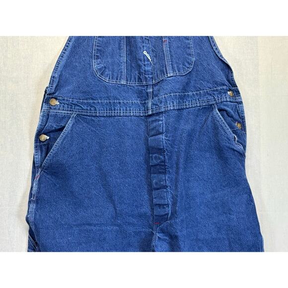 Dickies Blue Denim Bib Overalls Size 36x30 Workwear Carpenter Jeans - Picture 6 of 11